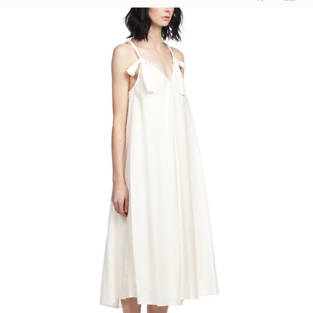 The Great. Super Soft Tea Length Cream Dress